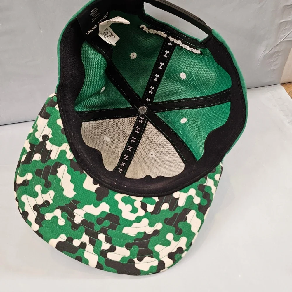 Under Armour Youth Snapback‎ Hat Green Camo Flat Brim OSFA Style 1270955